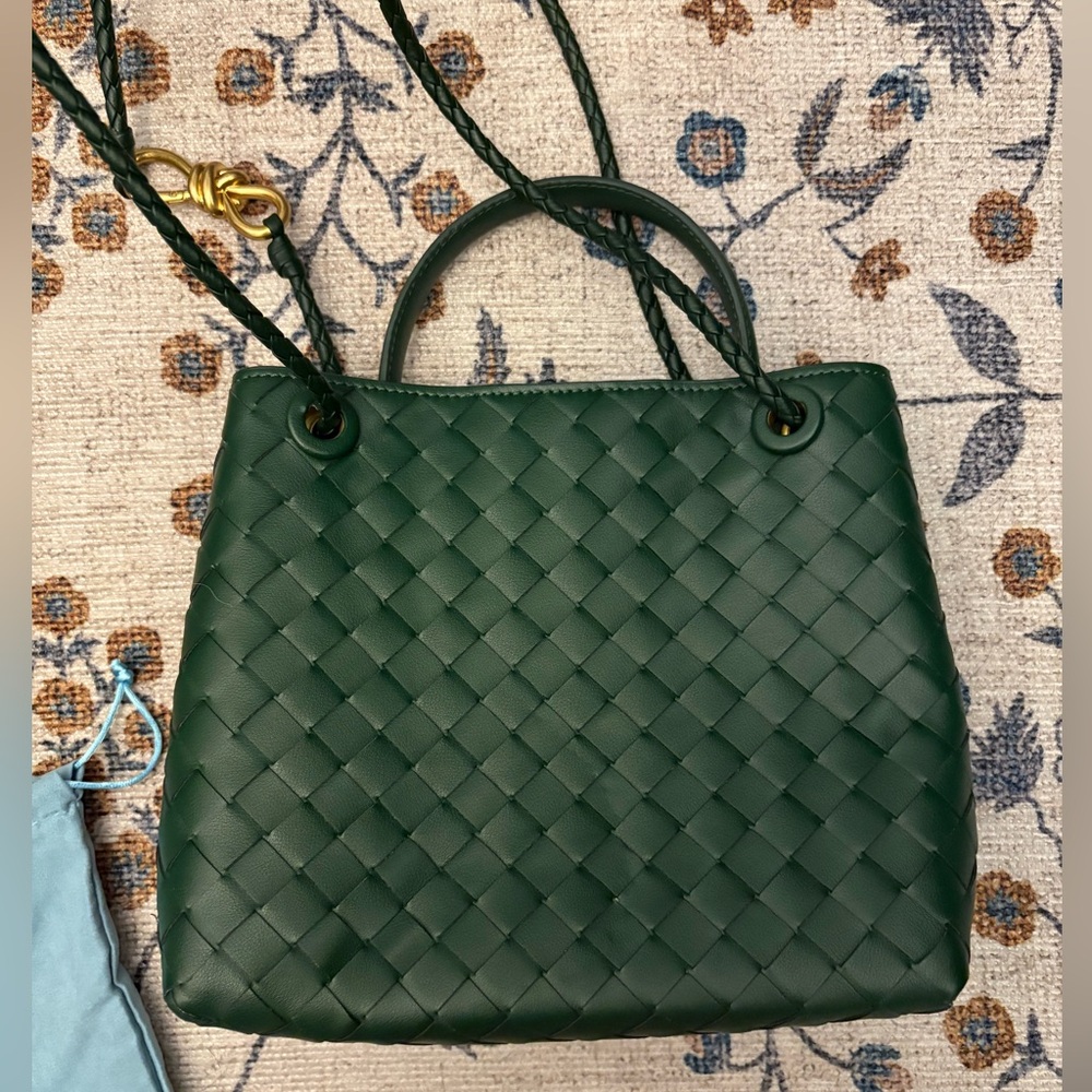 Fred and Tiffany woven leather top handle shoulder bag hunter green - Picture 7 of 15